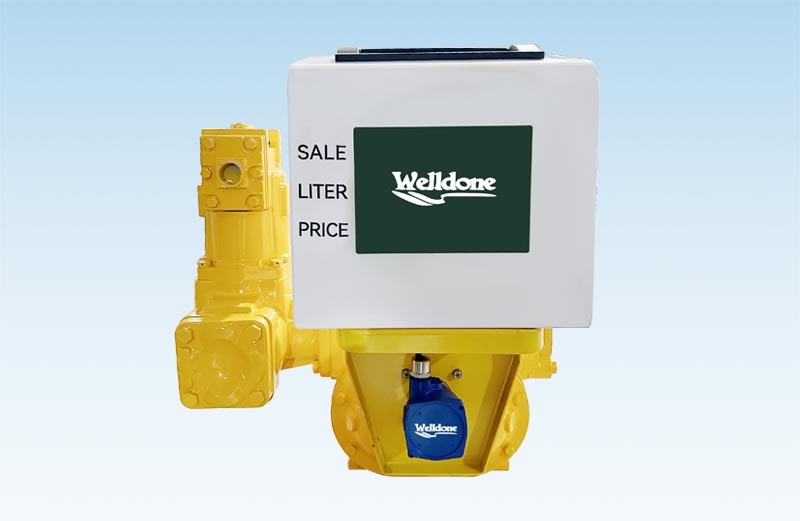 Positive displacement flow meter with new type electronic register